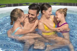 Bovengronds zwembad Steel Pro MAX ronde set van 366x100 cm donker houteffect Bestway 3