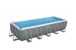 Bovengronds zwembad Power Steel Bovengrondse rechthoekige set van 640x274x132 cm donkergrijs Bestway 1