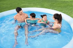 Bovengronds zwembad Fast Set bovengronds rond opblaasbaar zwembad van 305x66 cm blauw Bestway 3