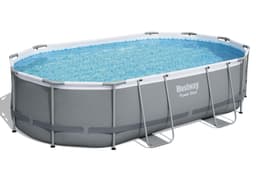 Bovengronds zwembad Power Steel bovengrondse ovale set van 488x305x107 cm donkergrijs Bestway 1