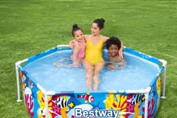 Opblaasbare spullen voor kinderen Bestway Steel Pro UV Careful Splash-in-Shade Rond Bovengronds Zwembad 1,83 m x 51 cm Bestway 5