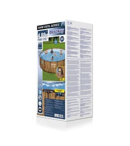 Bovengronds zwembad Power Steel Swim Vista bovengrondse ronde set van 488x122 cm licht houteffect Bestway 9