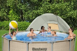 Bovengronds zwembad Bovengrondse zwembadset met verwijderbaar zonnescherm van 396x107 cm Bestway 4