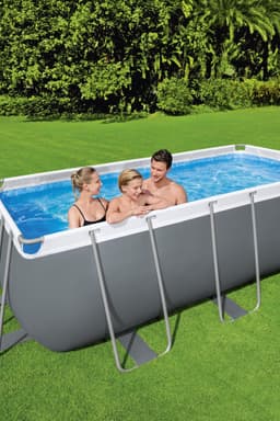 Bovengronds zwembad Power Steel bovengrondse rechthoekige set van 412x201x122 cm Bestway 5