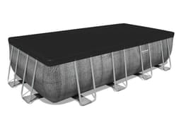 Bovengronds zwembad Power Steel bovengrondse rechthoekige set van 549x274x122 cm donkergrijs rotaneffect Bestway 5