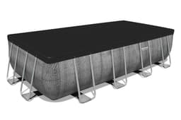 Bovengronds zwembad Power Steel bovengrondse rechthoekige set van 488x244x122 cm donkergrijs rotaneffect Bestway 5