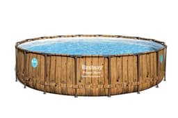 Bovengronds zwembad Power Steel Swim Vista bovengrondse ronde set van 549x122 cm licht houteffect Bestway 1
