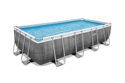 Bovengronds zwembad Power Steel bovengrondse rechthoekige set van 488x244x122 cm donkergrijs rotaneffect Bestway 1