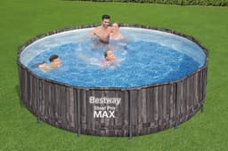 Bovengronds zwembad Steel Pro MAX  bovengrondse ronde set van 427x107 cm donker hout Bestway 3