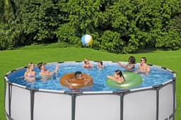 Bovengronds zwembad Steel Pro MAX bovengronds rond set van 549x122 cm lichtgrijs Bestway 5