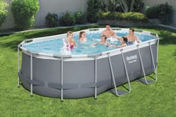 Bovengronds zwembad Power Steel bovengrondse ovale set van 427x250x100 cm donkergrijs Bestway 3