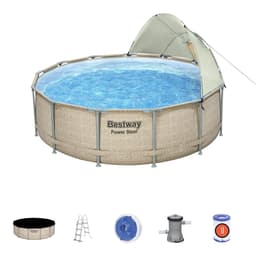 Bovengronds zwembad Bovengrondse zwembadset met verwijderbaar zonnescherm van 396x107 cm Bestway 2