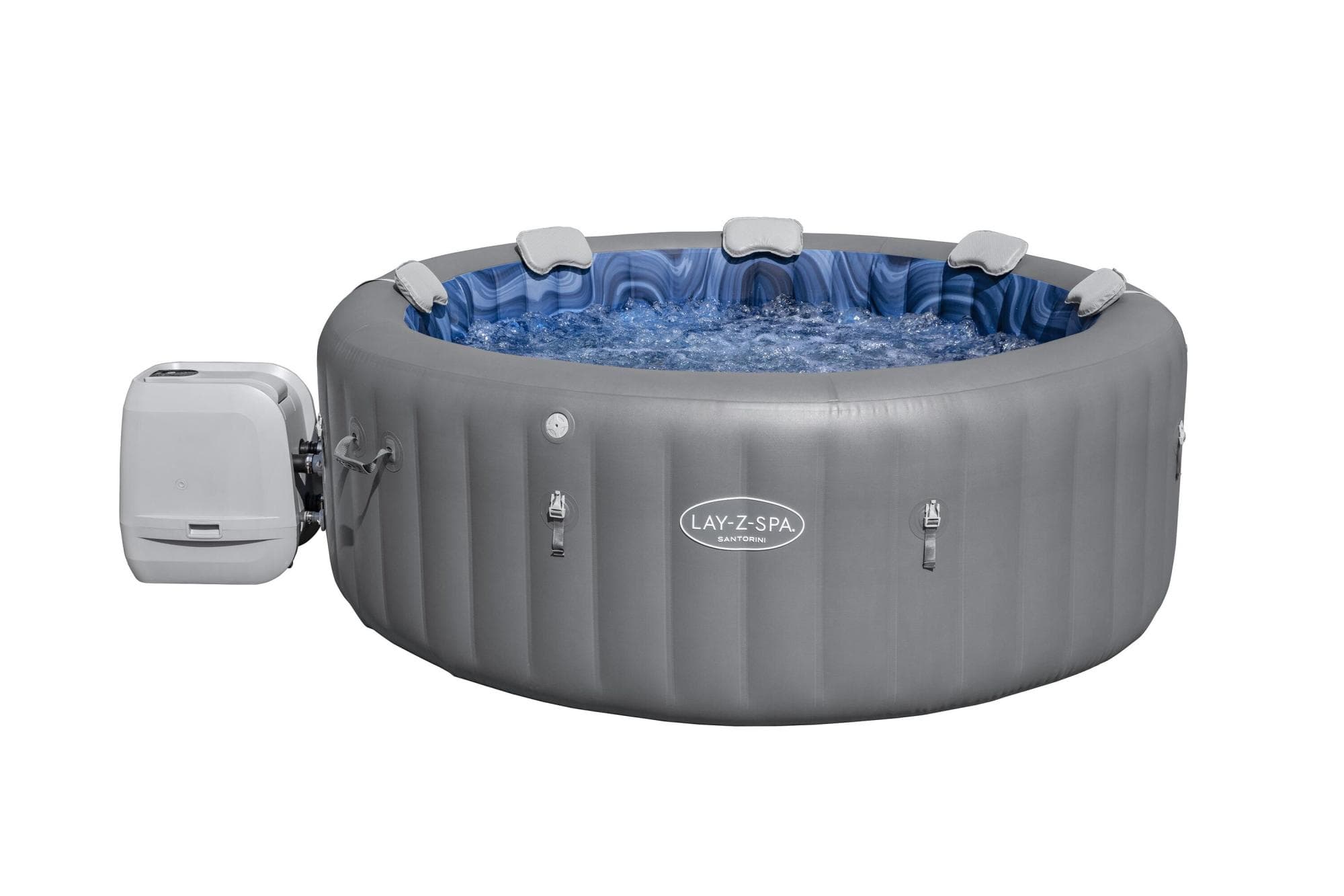 Opblaasbare bubbelbaden Lay-Z Spa Lay-Z-Spa Santorini HydroJet Pro opblaasbare spa 5-7 personen Bestway 1