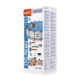 Bovengronds zwembad Steel Pro MAX lichtgrijze bovengrondse ronde set met afmetingen 427x107 cm Bestway 8