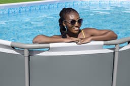 Bovengronds zwembad Power Steel bovengrondse ovale set van 488x305x107 cm donkergrijs Bestway 4