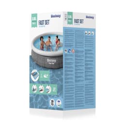 Bovengronds zwembad Fast Set grijze bovengrondse ronde opblaasbare set van 366x76 cm Bestway 8