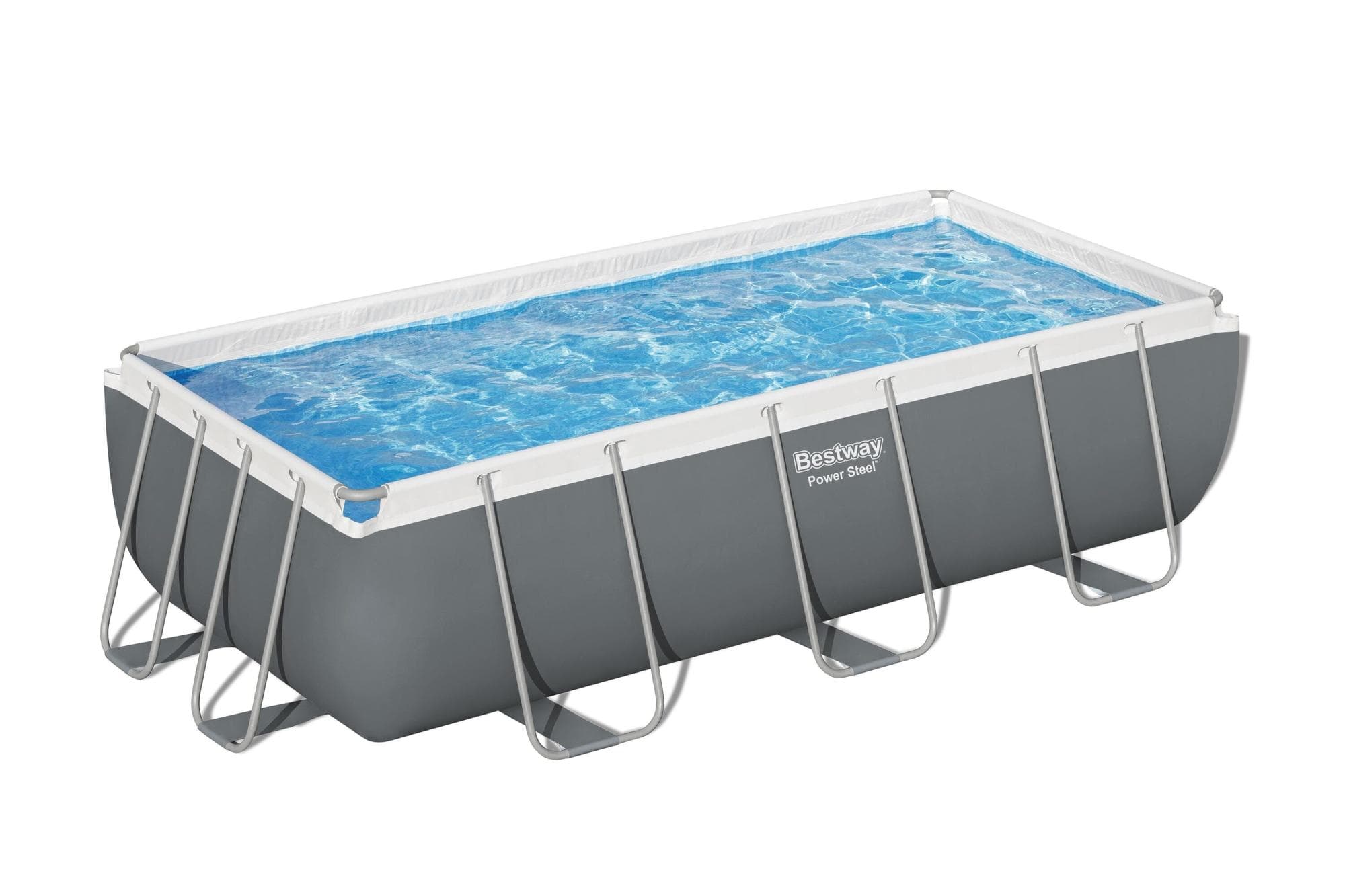 Bovengronds zwembad Power Steel bovengrondse rechthoekige set van 404x201x100 cm Bestway 1