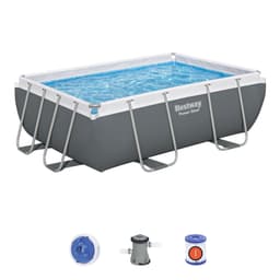 Bovengronds zwembad Power Steel bovengrondse rechthoekige set van 282x196x84 cm Bestway 2
