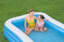 Opblaasbare spullen voor kinderen Bestway Blauw Rechthoekig Opblaasbaar Familiezwembad 3,05 m Bestway 5
