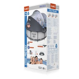 Bovengronds zwembad Steel Pro MAX bovengrondse ronde set van 366x100 cm met zonnescherm Bestway 9