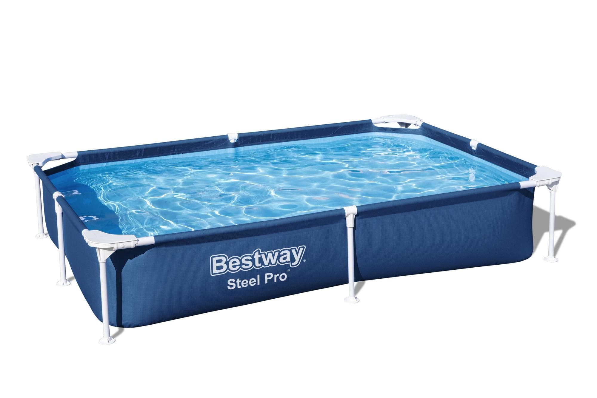 Bovengronds zwembad Power Steel basisstructuur zwembad en rechthoekige liner van 221x150x43 cm Bestway 1
