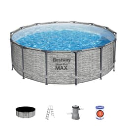 Bovengronds zwembad Steel Pro MAX bovengrondse set van 427x122 cm steenmotief Bestway 2