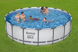 Bovengronds zwembad Steel Pro MAX bovengronds rond set van 549x122 cm lichtgrijs Bestway 3