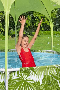 Opblaasbare spullen voor kinderen Bestway Splash-in-Shade Rond Bovengronds Zwembad met UV Careful Zonnescherm Bestway 8