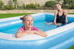 Opblaasbare spullen voor kinderen Bestway Blauw Rechthoekig Opblaasbaar Familiezwembad 3,05 m x 1,83 m x 46 cm Bestway 3