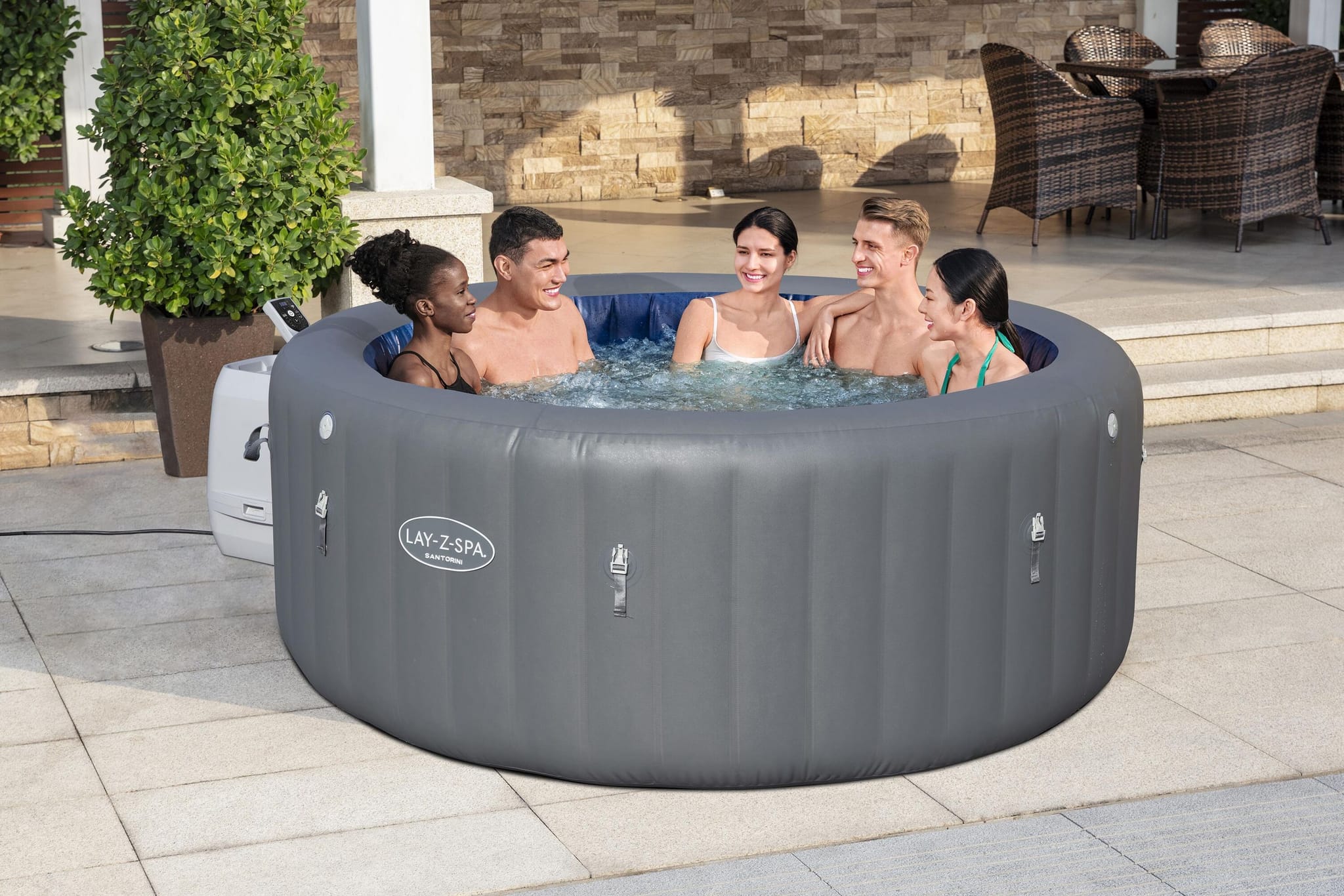 Opblaasbare bubbelbaden Lay-Z Spa Lay-Z-Spa Santorini HydroJet Pro opblaasbare spa 5-7 personen Bestway 35