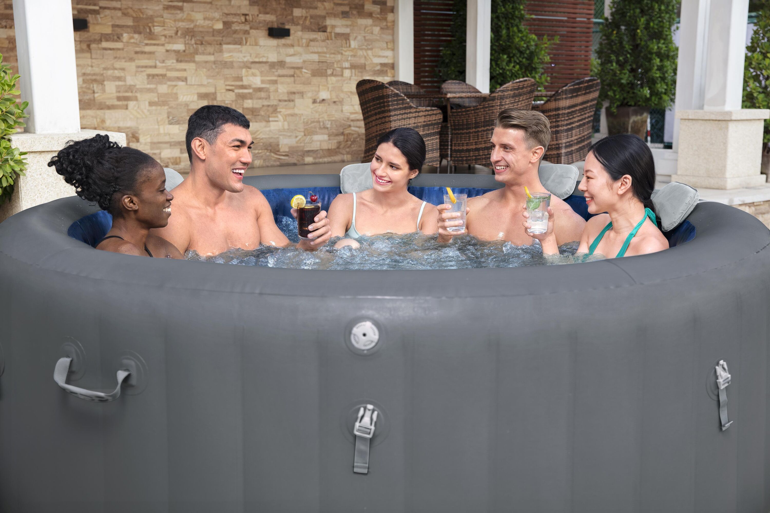 Opblaasbare bubbelbaden Lay-Z Spa Lay-Z-Spa Santorini HydroJet Pro opblaasbare spa 5-7 personen Bestway 29