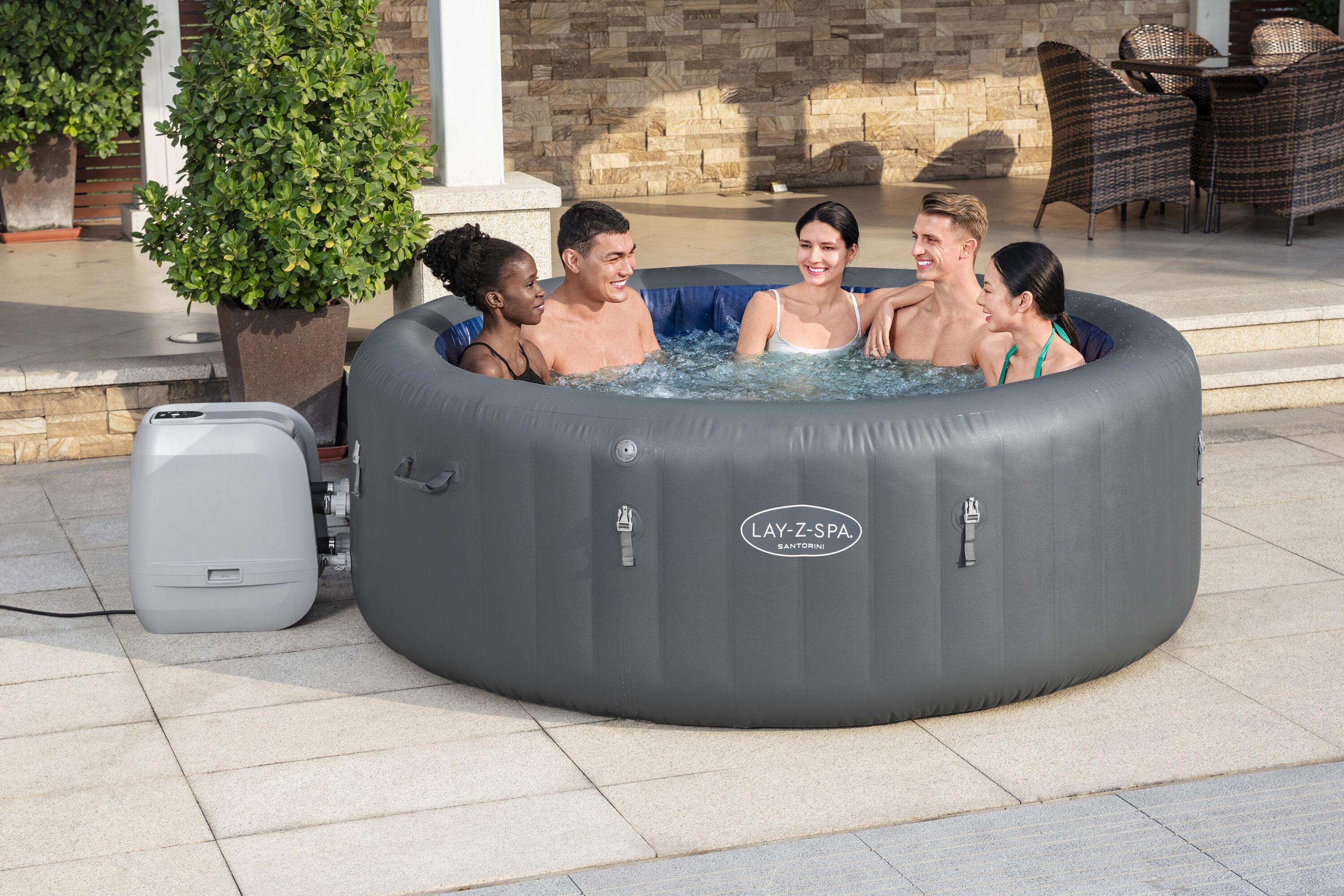 Opblaasbare bubbelbaden Lay-Z Spa Lay-Z-Spa Santorini HydroJet Pro opblaasbare spa 5-7 personen Bestway 32