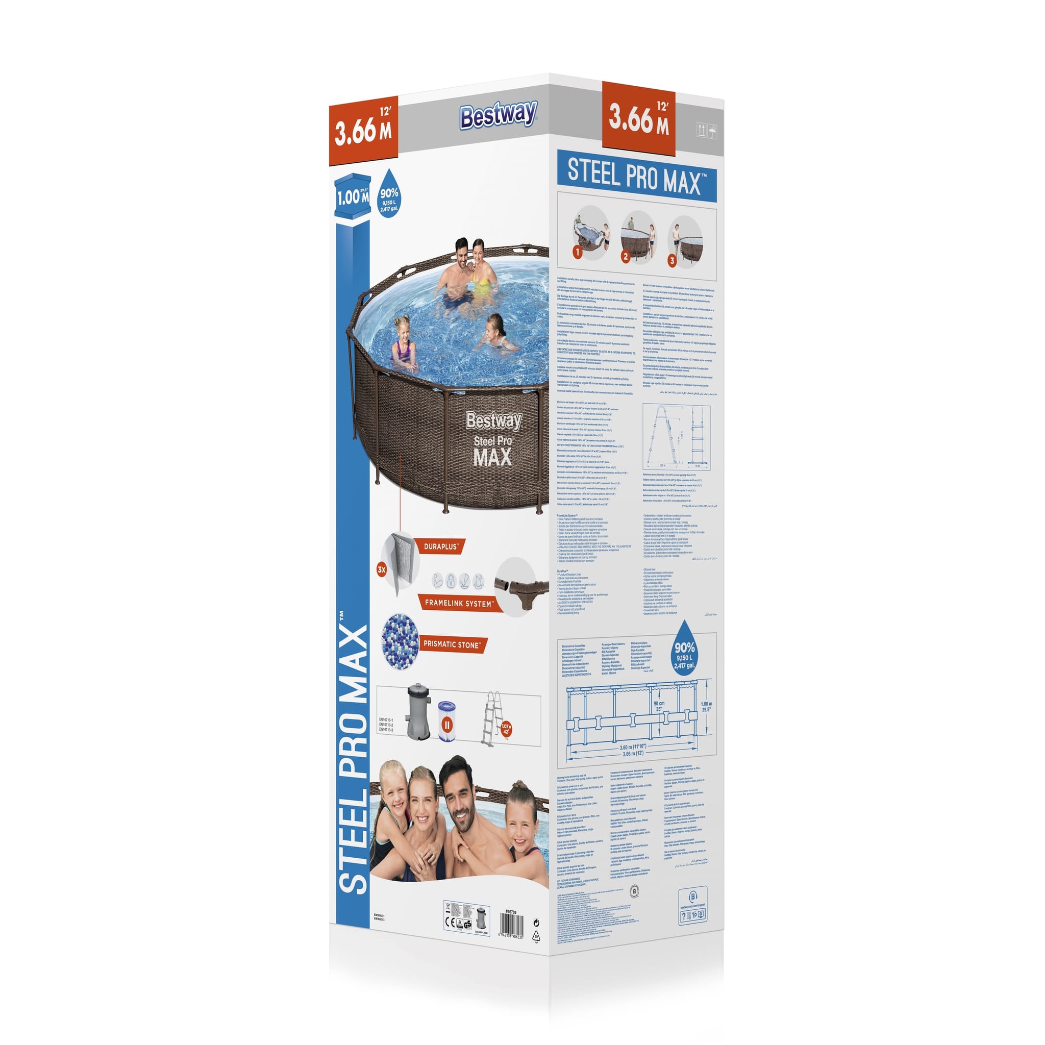 Bovengronds zwembad Steel Pro MAX bovengrondse ronde set - 366x100 cm rotaneffect Bestway 8