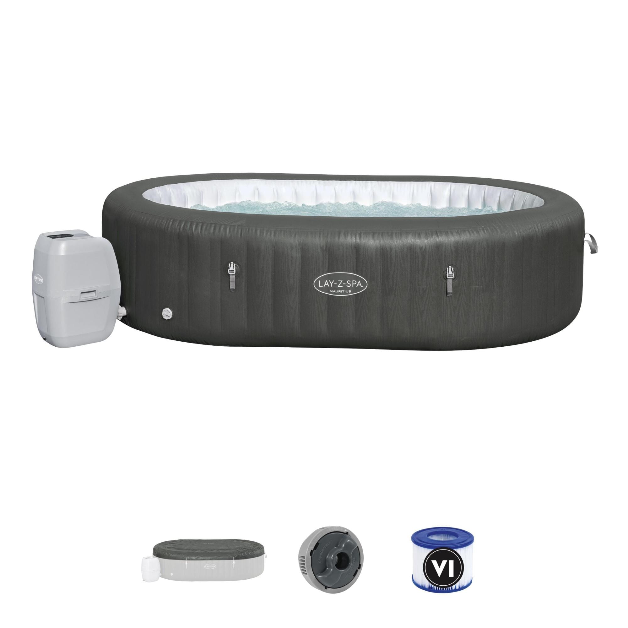 Opblaasbare bubbelbaden Lay-Z Spa Lay-Z-Spa Mauritius AirJet opblaasbare spa 5-7 personen Bestway 1