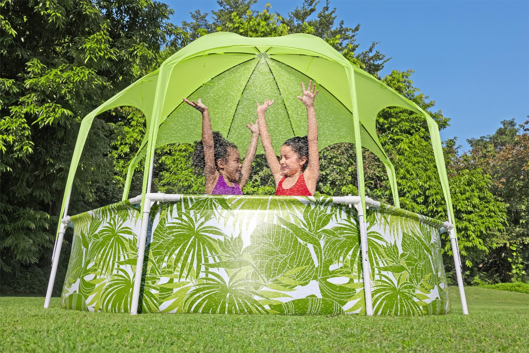 Opblaasbare spullen voor kinderen Bestway Splash-in-Shade Rond Bovengronds Zwembad met UV Careful Zonnescherm Bestway 7