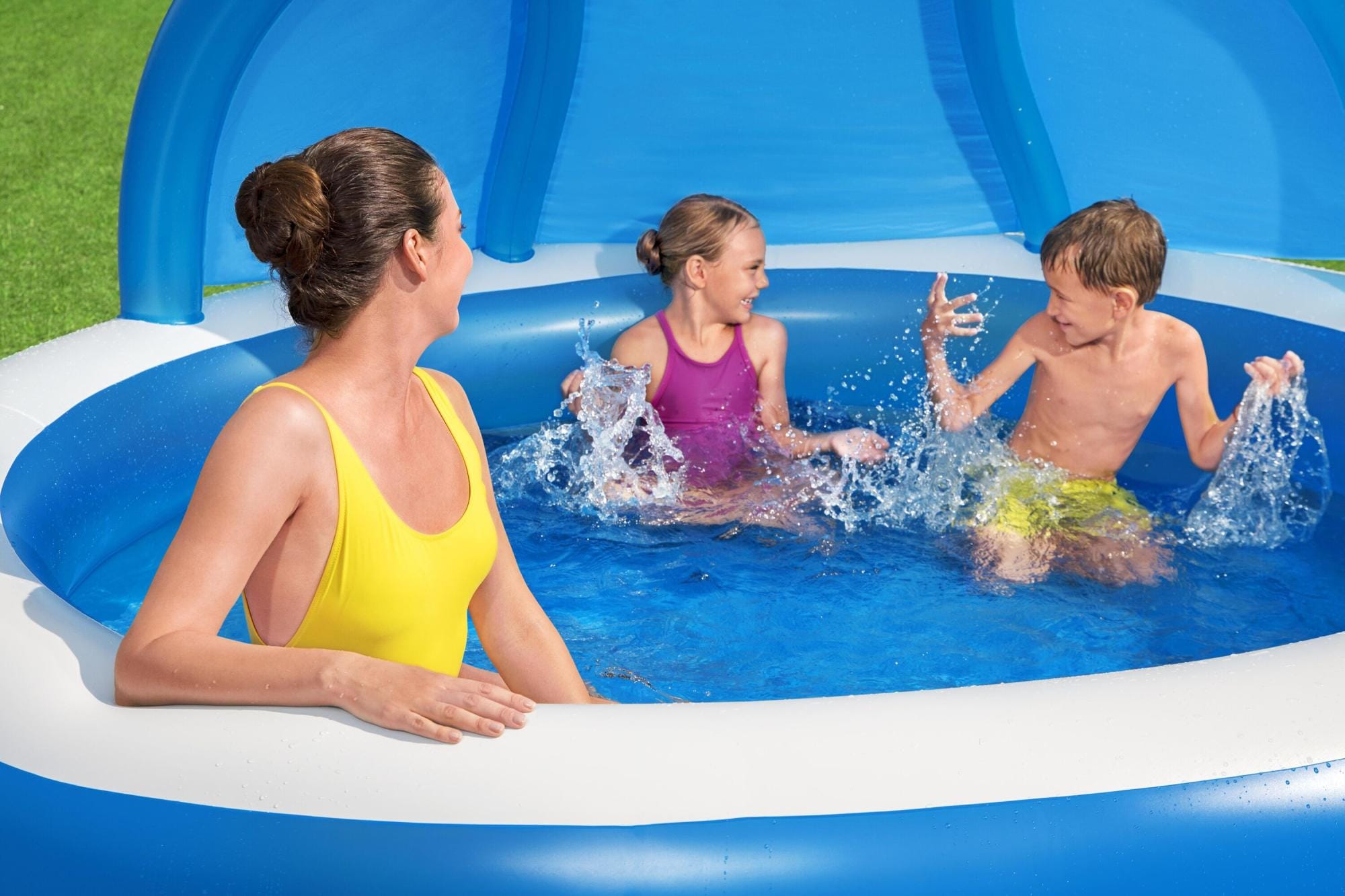 Opblaasbare spullen voor kinderen Bestway Summer Days opblaasbaar familiezwembad met UV Careful zonnescherm Bestway 6