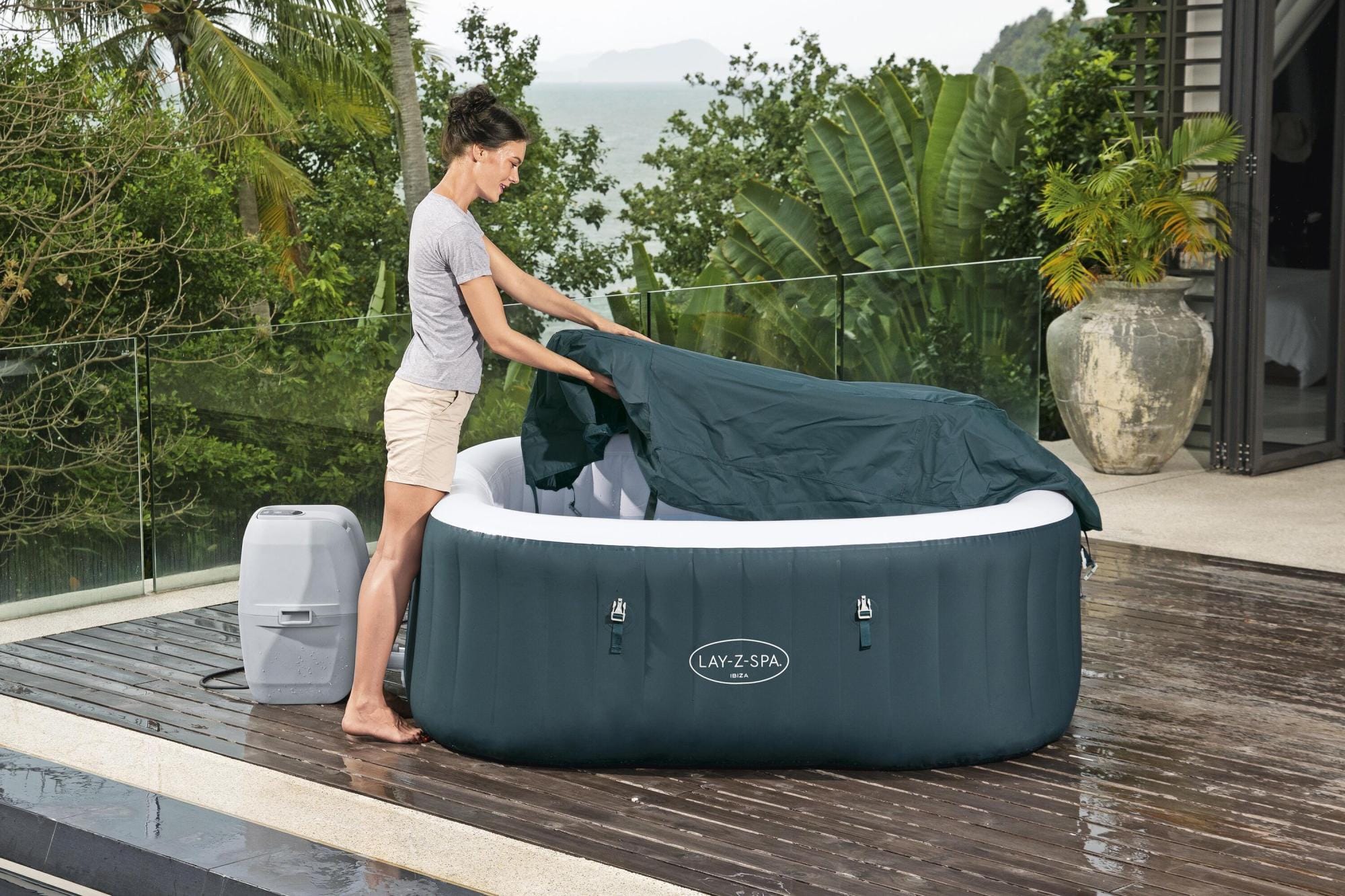 Opblaasbare bubbelbaden Lay-Z Spa Lay-Z-Spa Ibiza AirJet opblaasbare spa 4-6 personen Bestway 6
