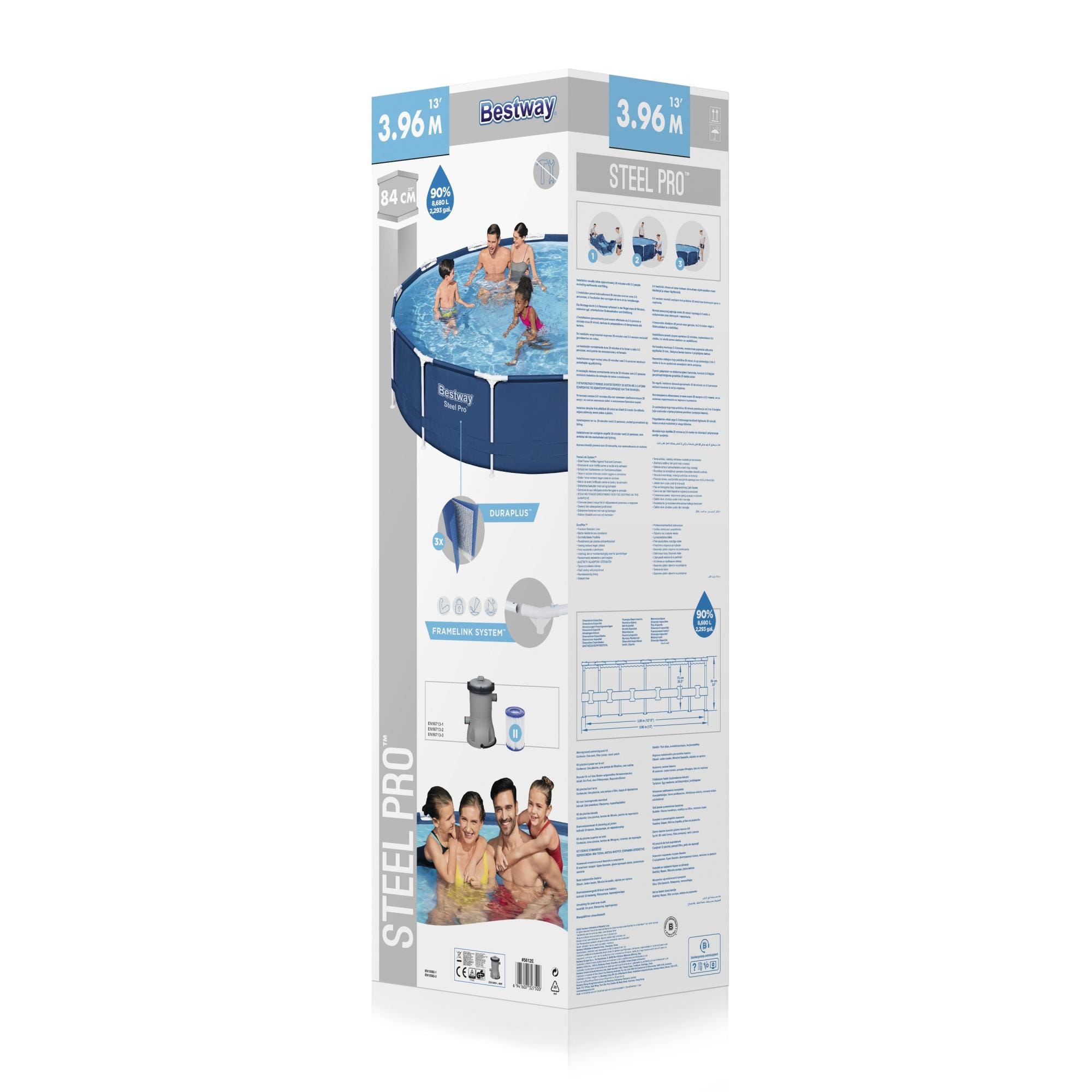 Bovengronds zwembad Power Steel Bovengrondse rechthoekige set van 640x274x132 cm donkergrijs Bestway 10