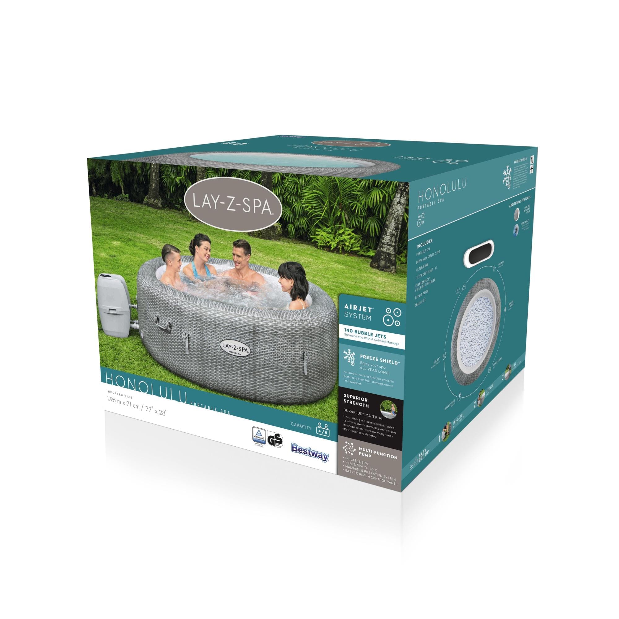 Opblaasbare bubbelbaden Lay-Z Spa Lay-Z-Spa Honolulu AirJet opblaasbare spa 4-6 personen Bestway 10