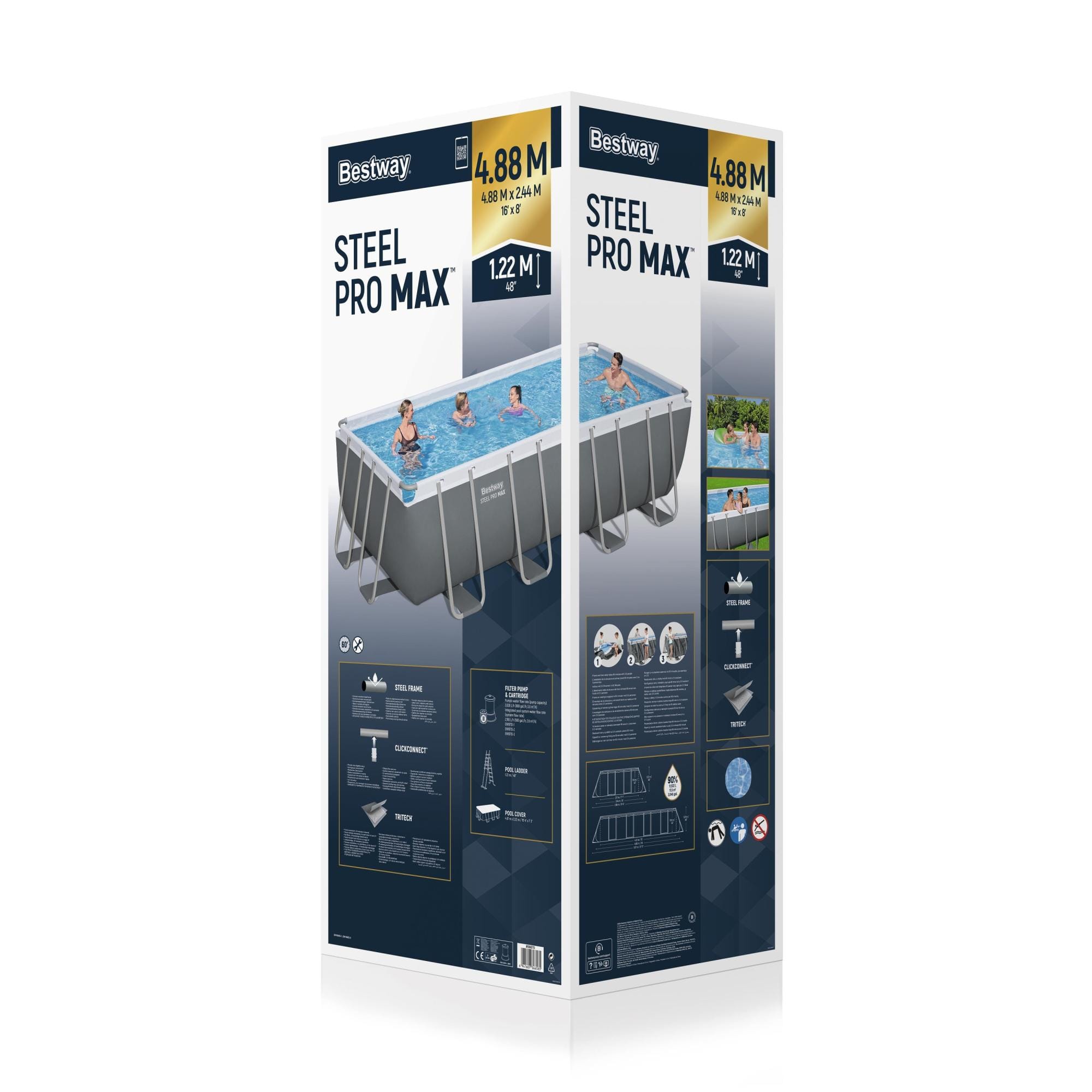 Bovengronds zwembad Bestway Steel Pro MAX Bovengrondse Zwembad Set 4,88 m x 2,44 m x 1,22 m Bestway 6