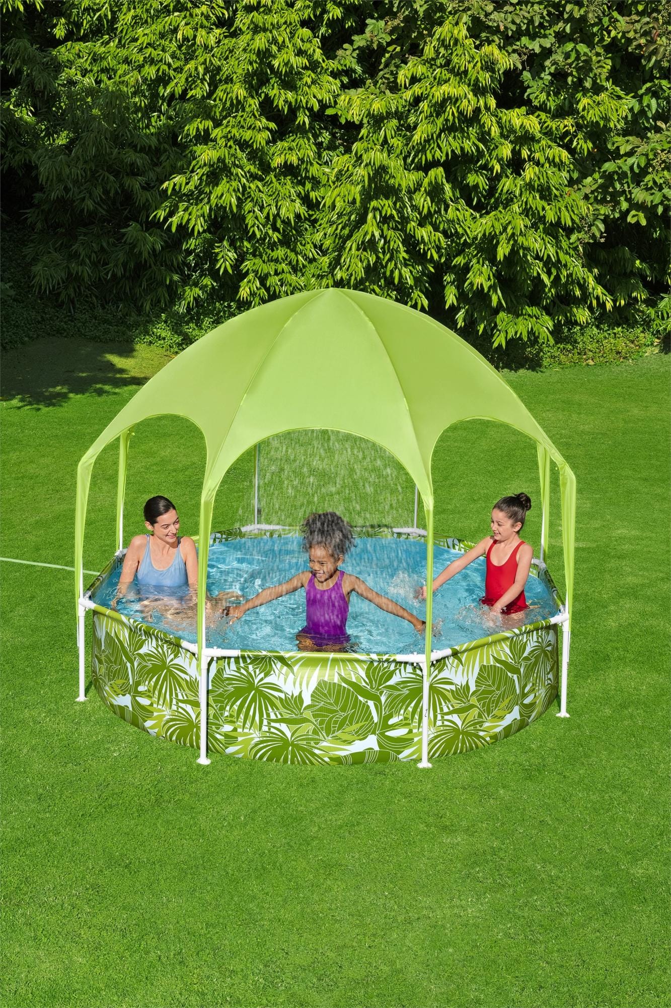 Opblaasbare spullen voor kinderen Bestway Splash-in-Shade Rond Bovengronds Zwembad met UV Careful Zonnescherm Bestway 9
