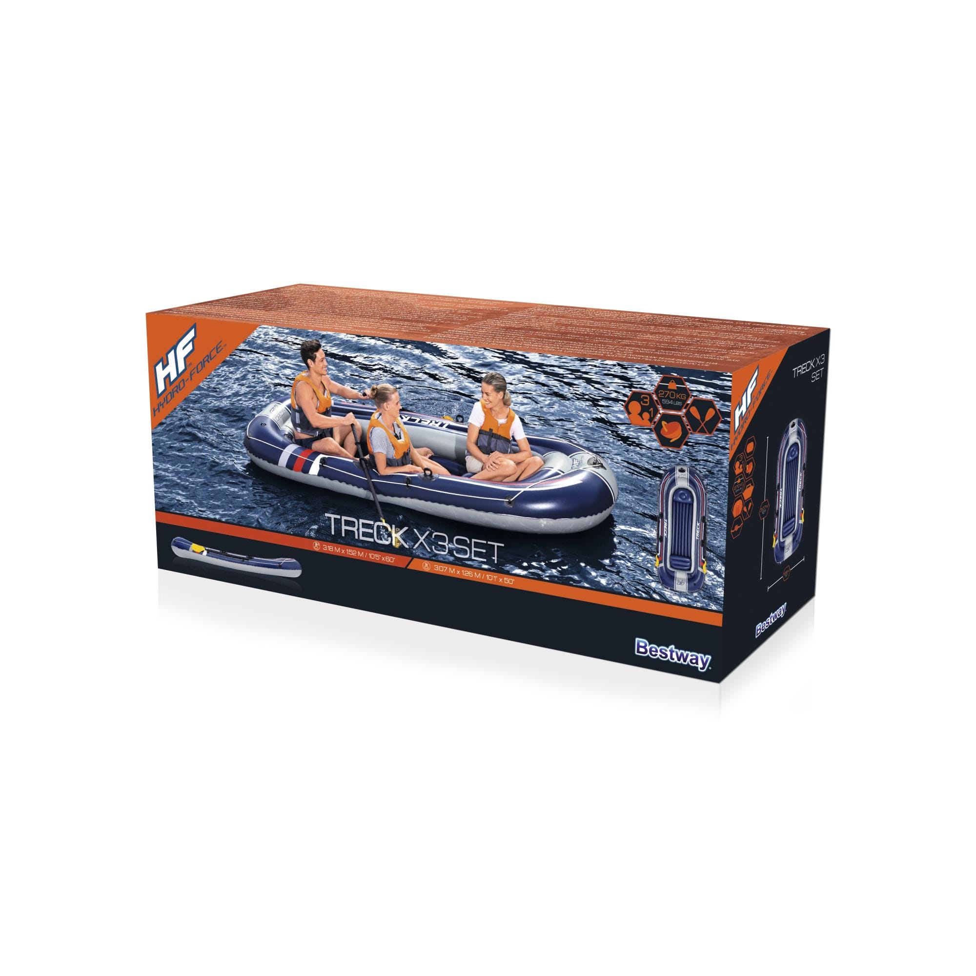 SUP en kajak Hydro-Force Treck X3-set met opblaasboot Bestway 10