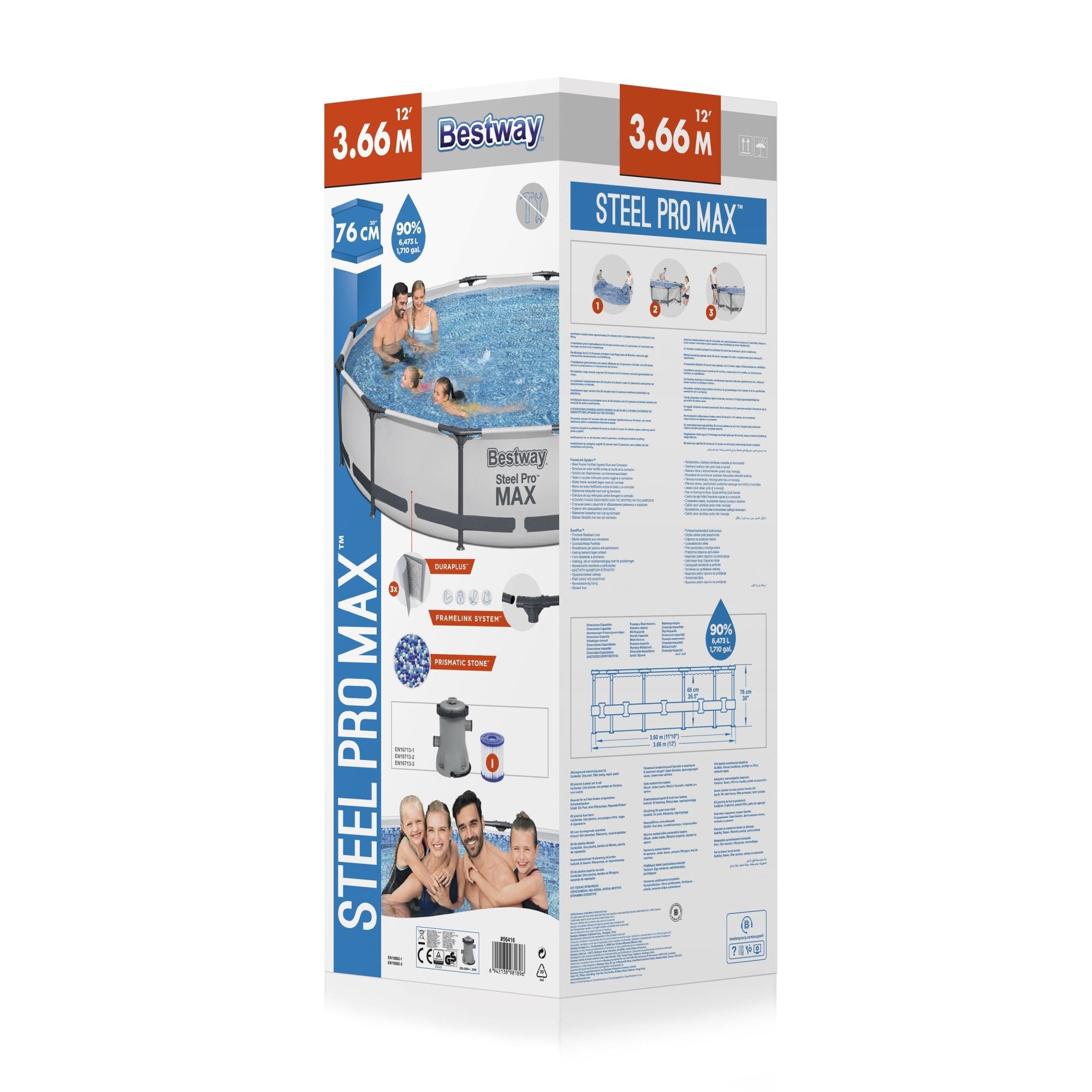 Bovengronds zwembad Steel Pro MAX bovengrondse ronde set van 366x76 cm Bestway 7
