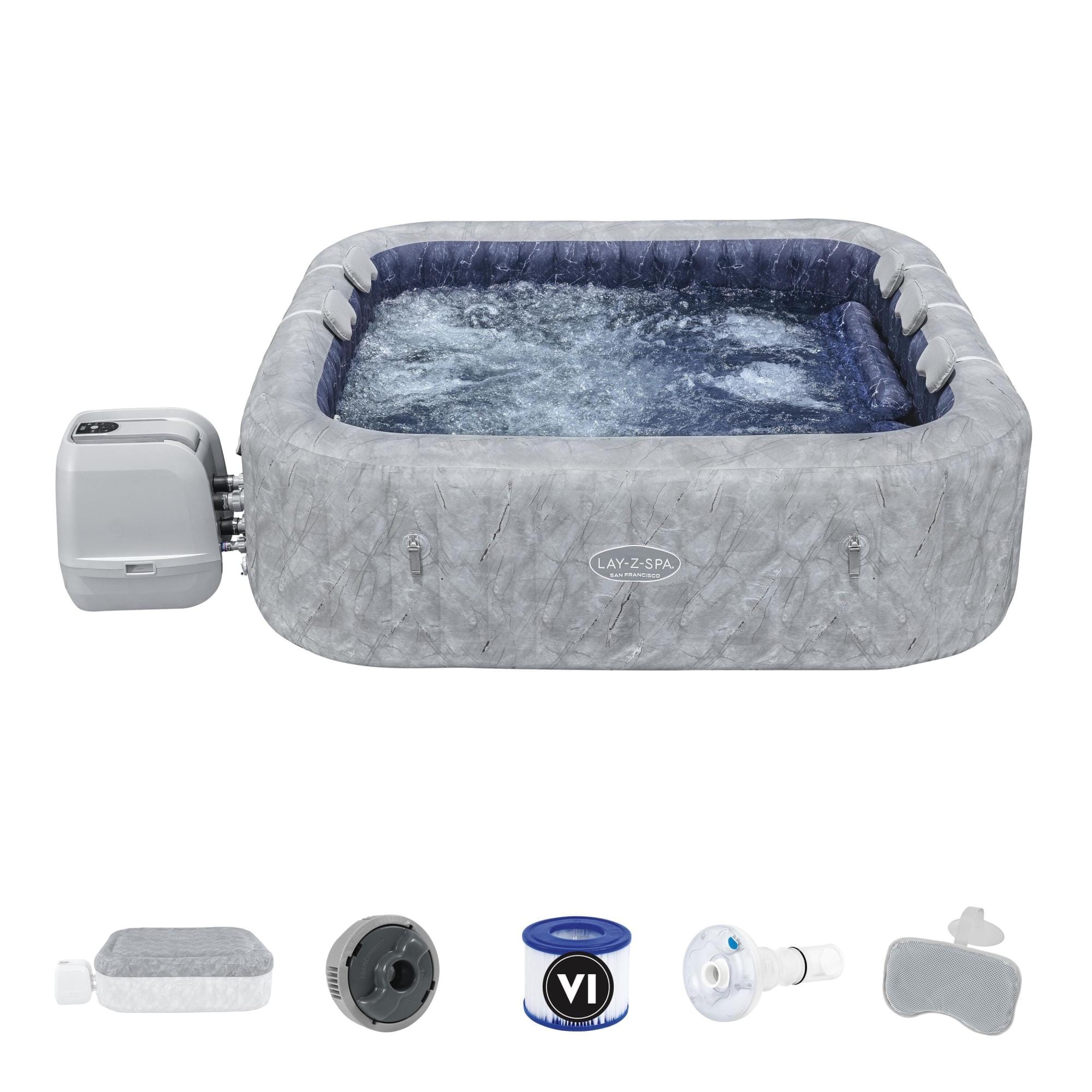Opblaasbare bubbelbaden Lay-Z Spa Lay-Z-Spa San Francisco HydroJet Pro opblaasbare spa 5-7 personen Bestway 1