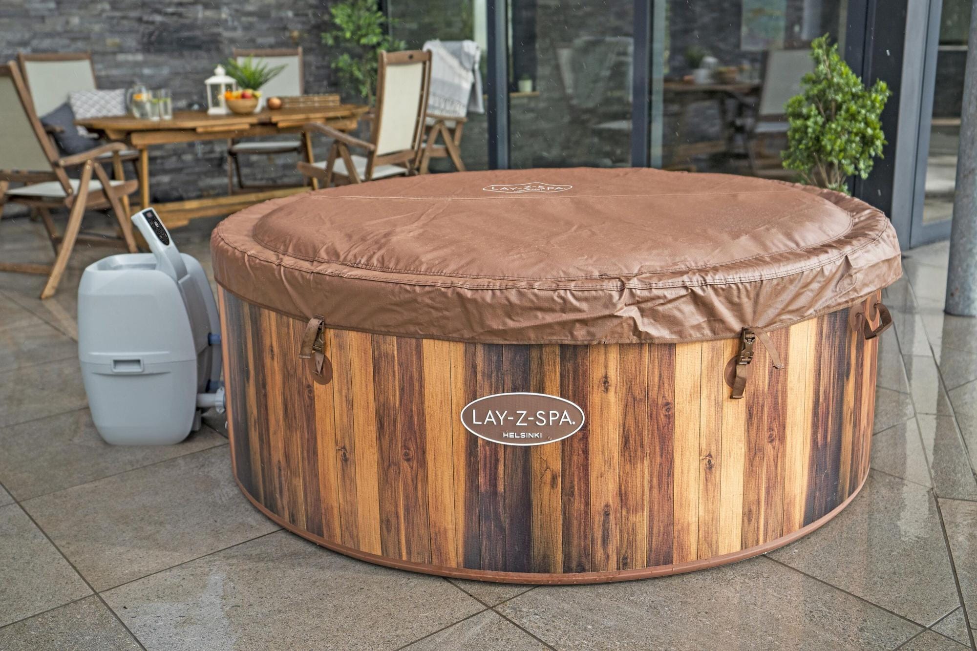 Opblaasbare bubbelbaden Lay-Z Spa Lay-Z-Spa Helsinki Smart AirJet Plus Opblaasbare Spa met Appbediening voor 5-7 Personen Bestway 42