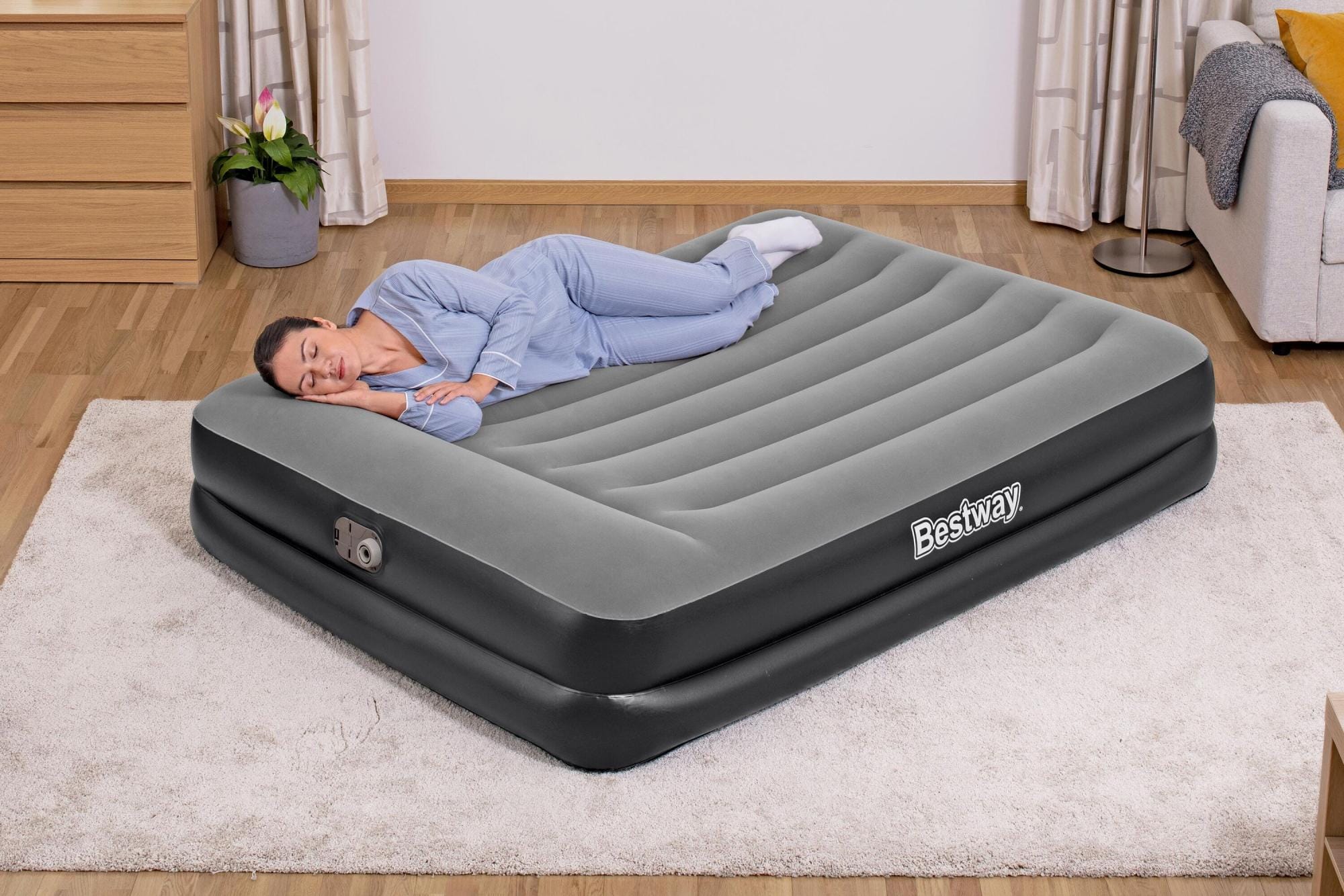 Luchtbed Bestway Tritech Queen Luchtmatras met Ingebouwde AC-Pomp 2,03 m x 1,52 m x 46 cm Bestway 2
