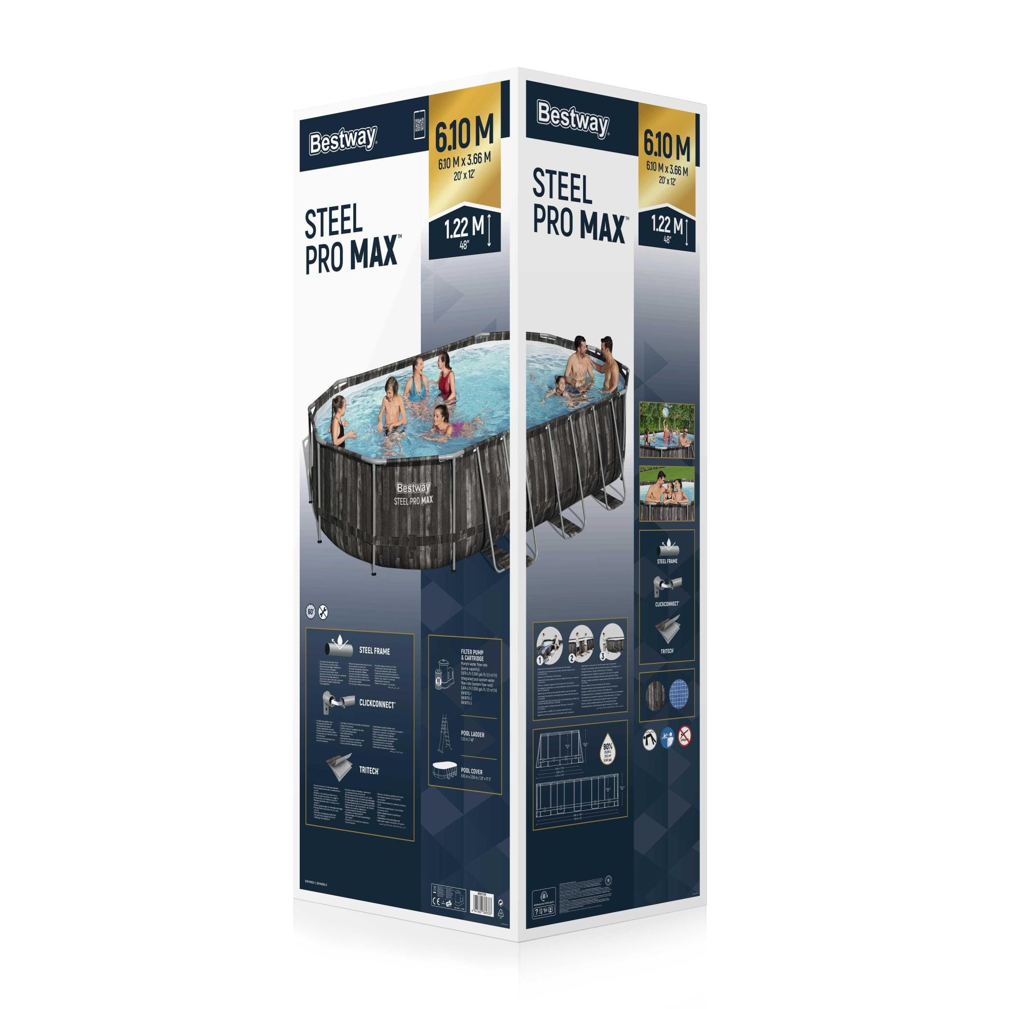 Bovengronds zwembad Bestway Steel Pro MAX Bovengrondse Zwembad Set 6,10 m x 3,66 m x 1,22 m Bestway 7
