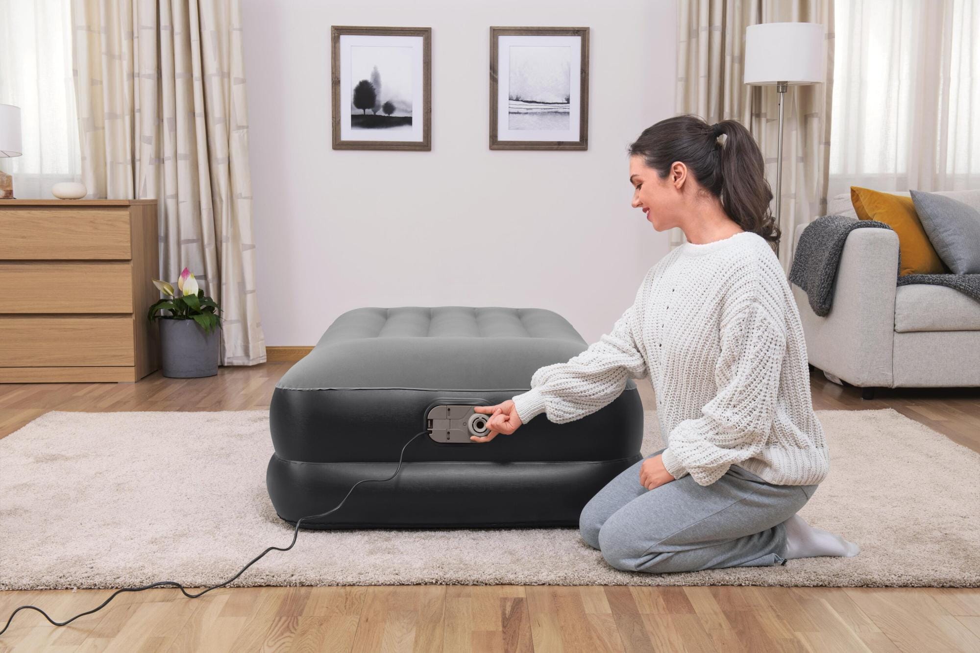 Luchtbed Bestway Tritech Twin Luchtmatras met Ingebouwde AC-Pomp 1,91 m x 97 cm x 46 cm Bestway 8