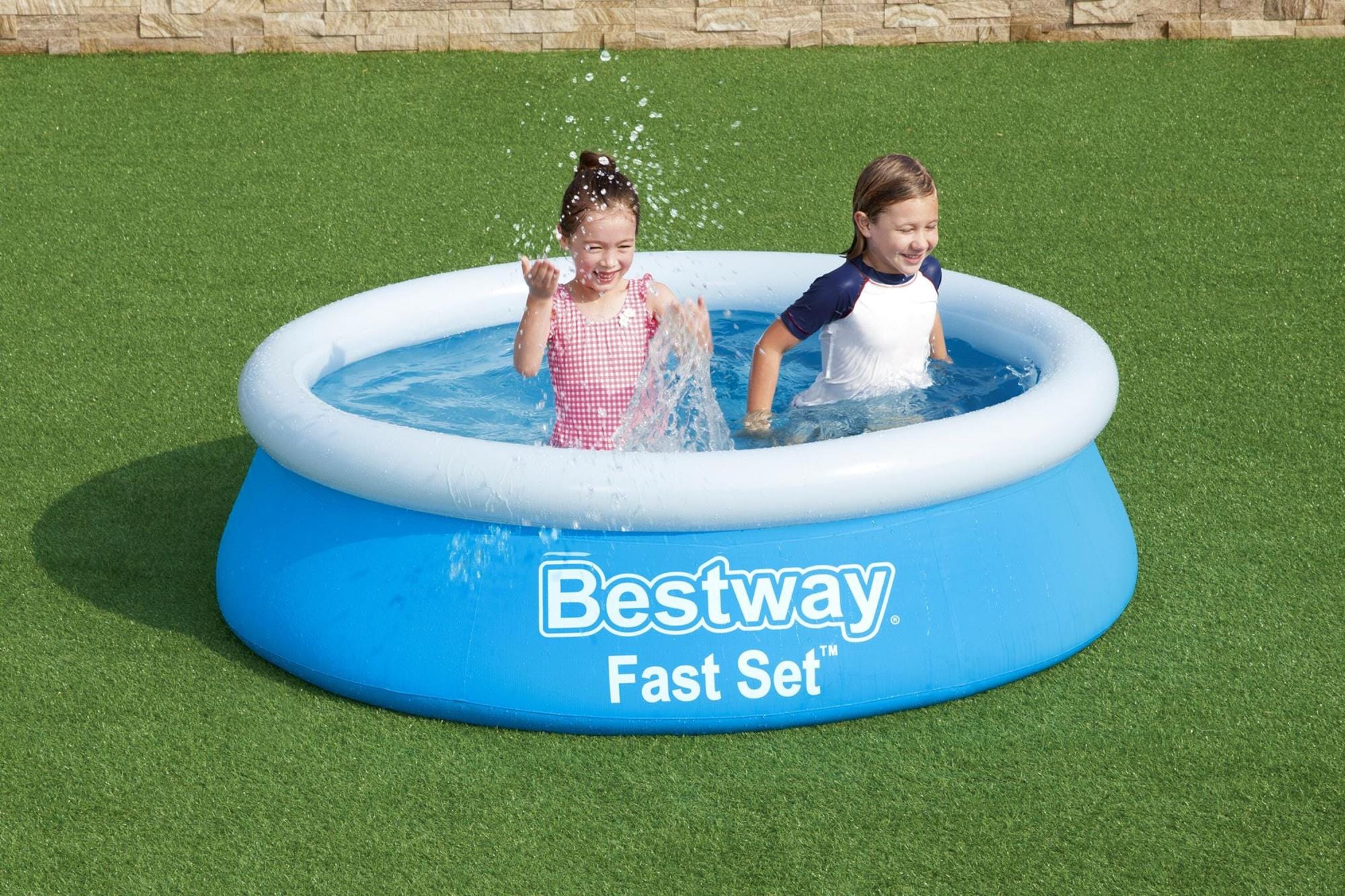 Bovengronds zwembad Fast Set bovengronds rond opblaasbaar zwembad van 183X51 cm Bestway 2