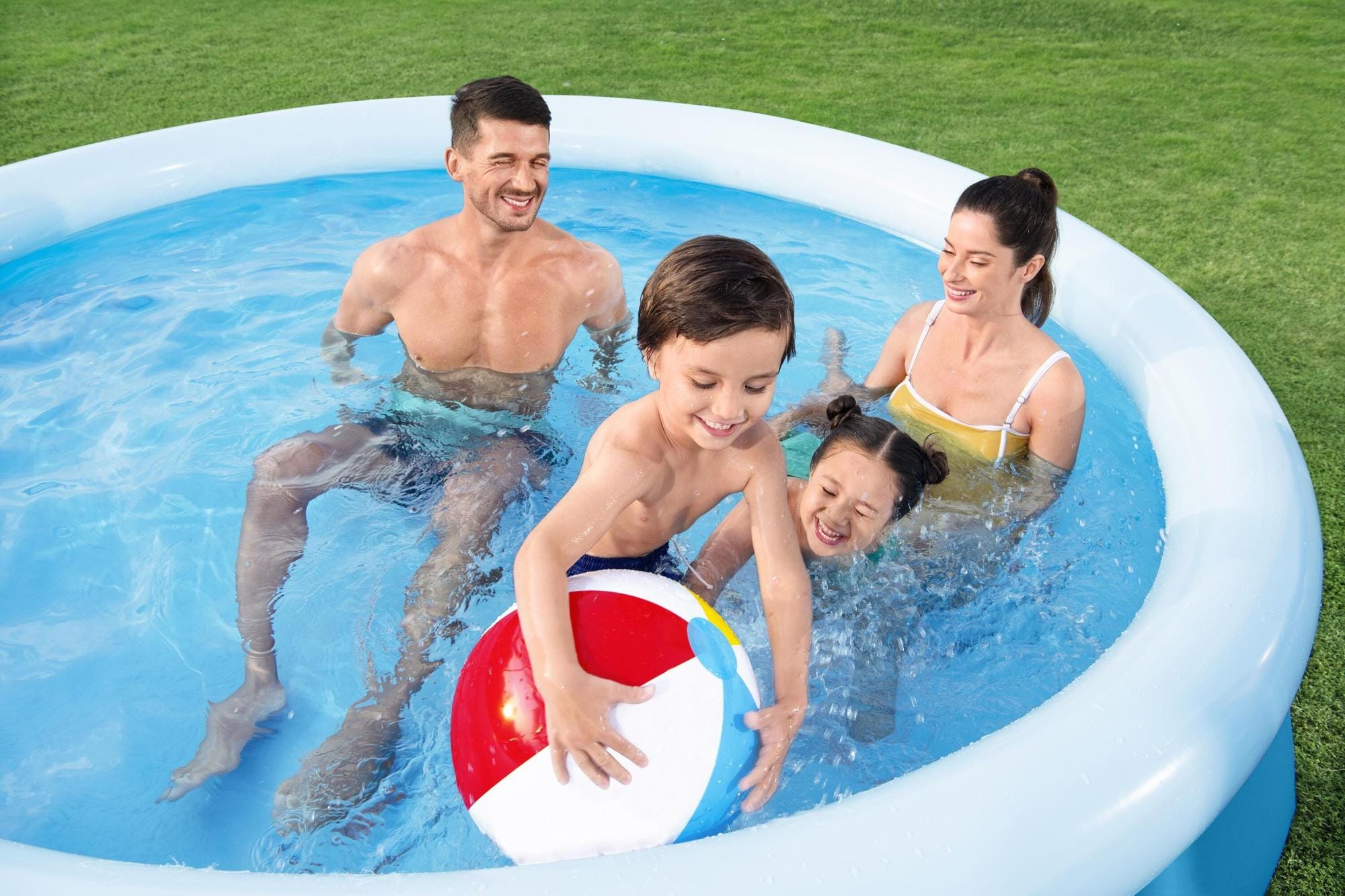 Bovengronds zwembad Fast Set bovengronds rond opblaasbaar zwembad van 305x66 cm blauw Bestway 1